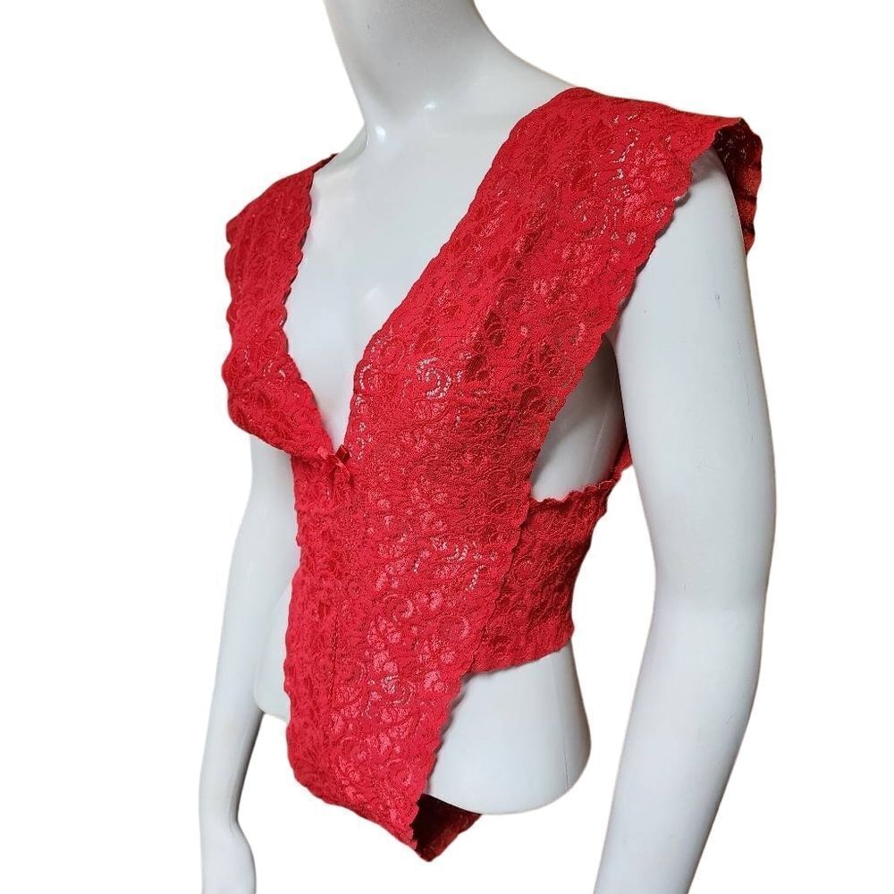 Frederick's of Hollywood Red Lace Bodysuit (M)